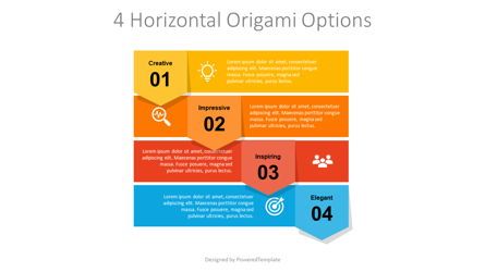 4 Horizontal Origami Options Presentation Template, Master Slide