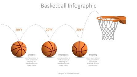 Basketball Timeline Diagram Presentation Template, Master Slide