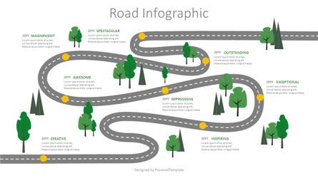 Winding Road Infographic Presentation Template, Master Slide