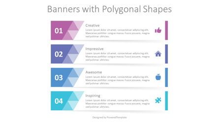 Banners with Polygonal Shapes Presentation Template, Master Slide