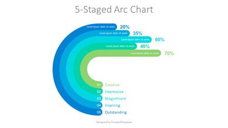 5-Staged Arc Chart Presentation Slide Presentation Template, Master Slide