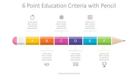 6 Point Education Criteria with Pencil Presentation Slide Presentation Template, Master Slide