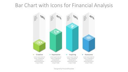 Bar Chart with Icons for Financial Analysis Presentation Slide Presentation Template, Master Slide