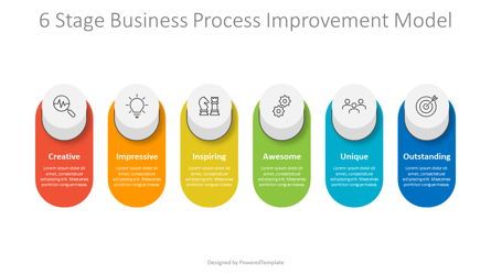 6 Stage Business Process Improvement Model Presentation Template, Master Slide