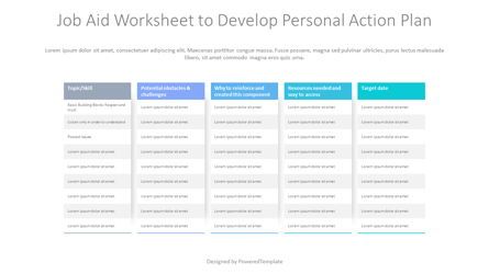 Job Aid Worksheet to Develop Personal Action Plan Presentation Template, Master Slide