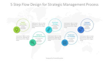 5 Step Flow Design for Strategic Management Process Presentation Template, Master Slide