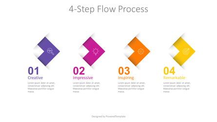 4-Step Flow Process Presentation Template, Master Slide