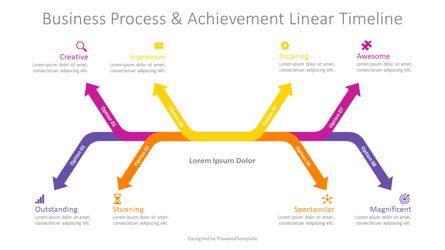 Business Process and Achievement Linear Timeline Presentation Template, Master Slide