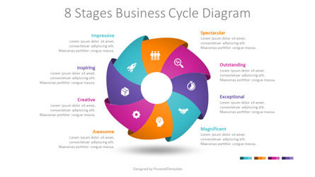 8 Stages Business Cycle Diagram Presentation Template, Master Slide