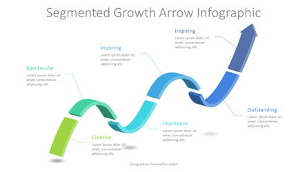 Segmented Growth Arrow Infographic Presentation Template, Master Slide
