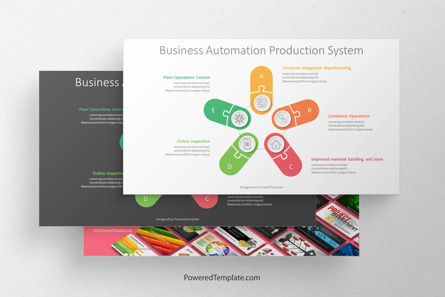Business Automation Production System Diagram Presentation Template, Master Slide