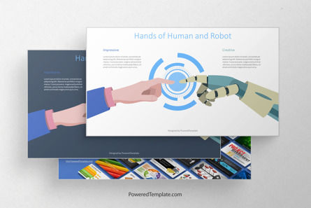Hands of Human and Robot Presentation Template, Master Slide
