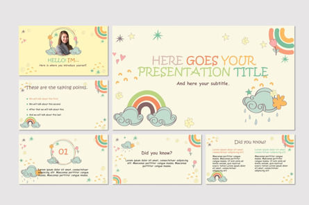 Fun Childish Theme with Pastel Colors and Doodles Presentation Template, Master Slide