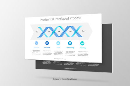 Horizontal Interlaced Process Diagram Presentation Template, Master Slide