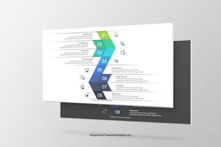 Eight Step Arrow for Business Process Management Presentation Template, Master Slide