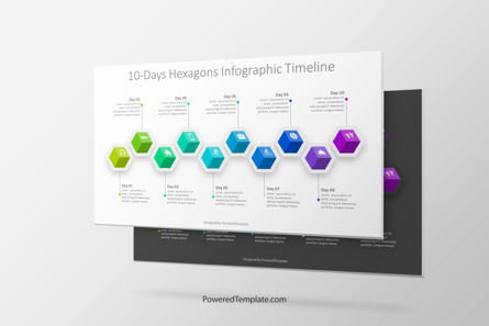 10-Day Hexagons Infographic Timeline Presentation Template, Master Slide